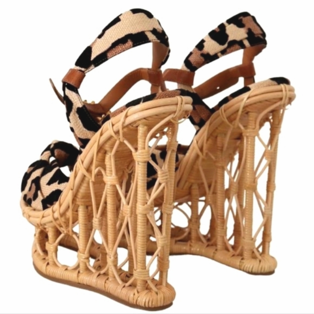 Dolce & Gabbana 💎 Rattan Platforms Designer Crystal Strap Sandals Shoes EU 39 - Picture 3 of 7